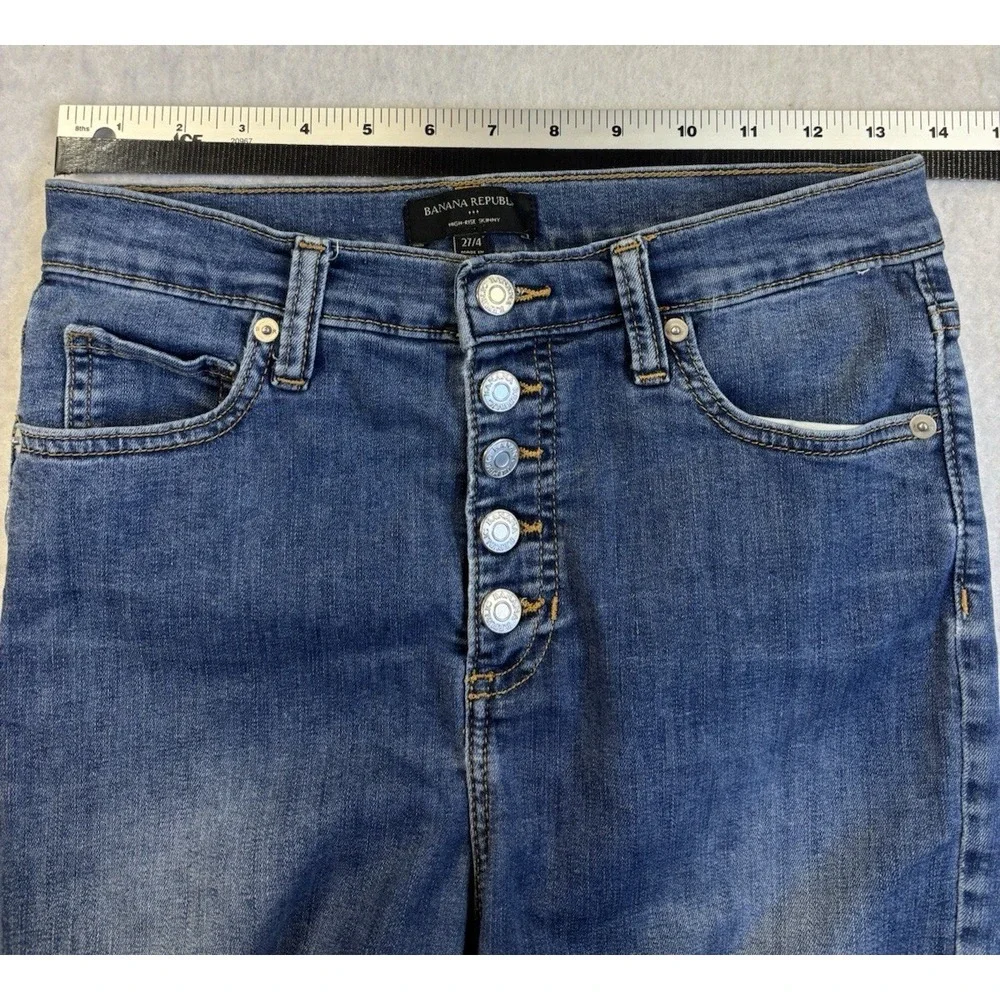 Banana Republic Women's 27/4 High Rise Sexy Skinny Jeans Button Fly Baddie Urban